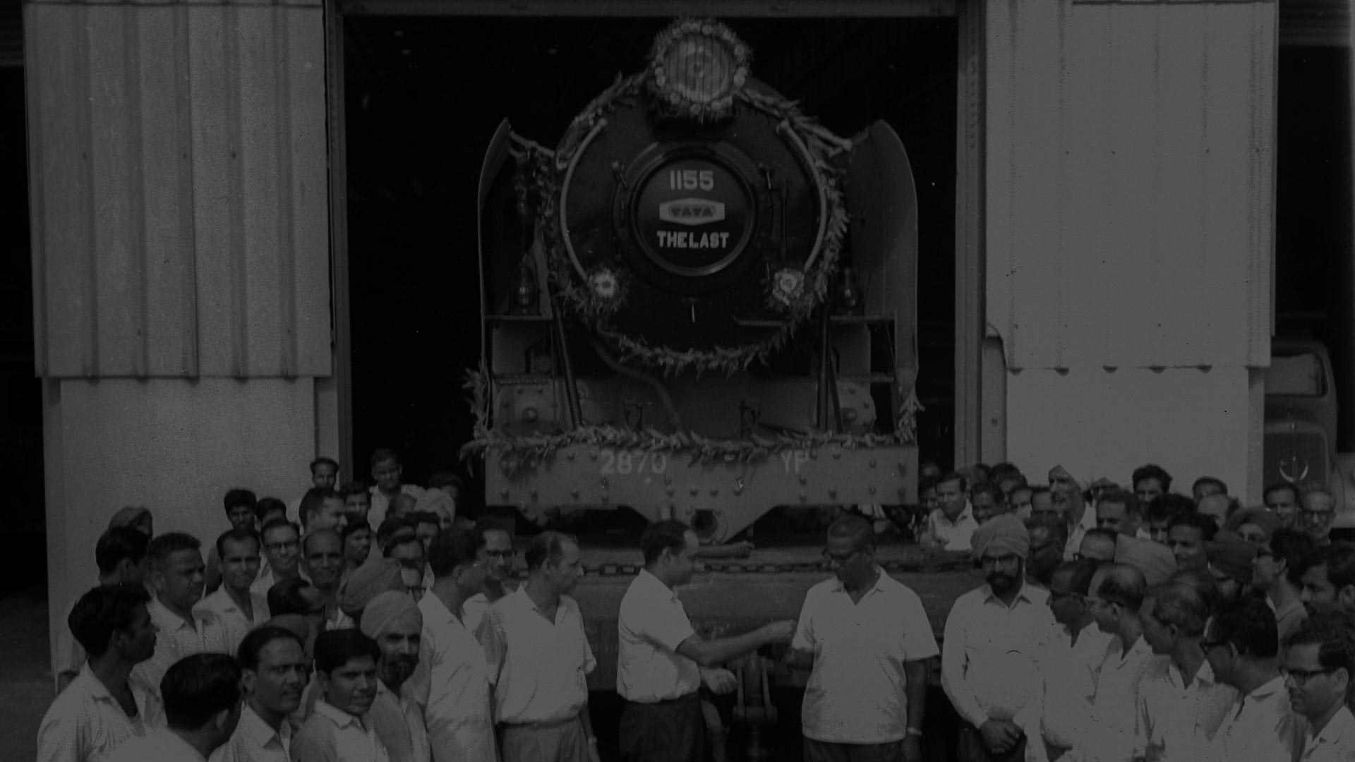 Employees bid goodbye to the last locomotive