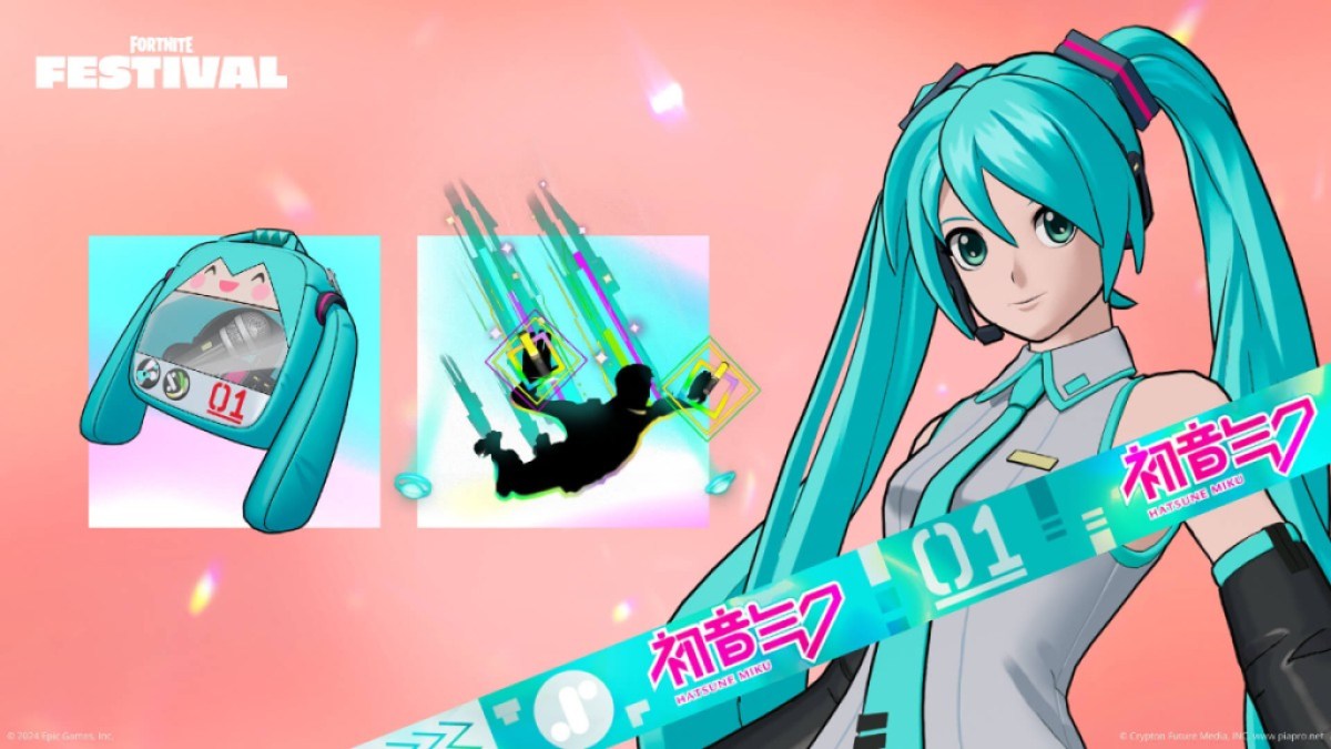 Hatsune Miku's cosmetics in Fortnite