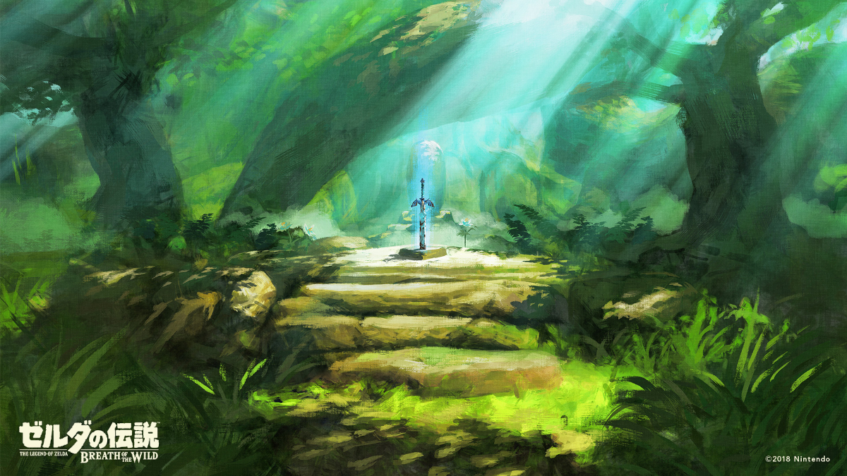 Master Sword in Korok Forest in Zelda Breath of the Wild - soundtrack composed by Yasuaki Iwata